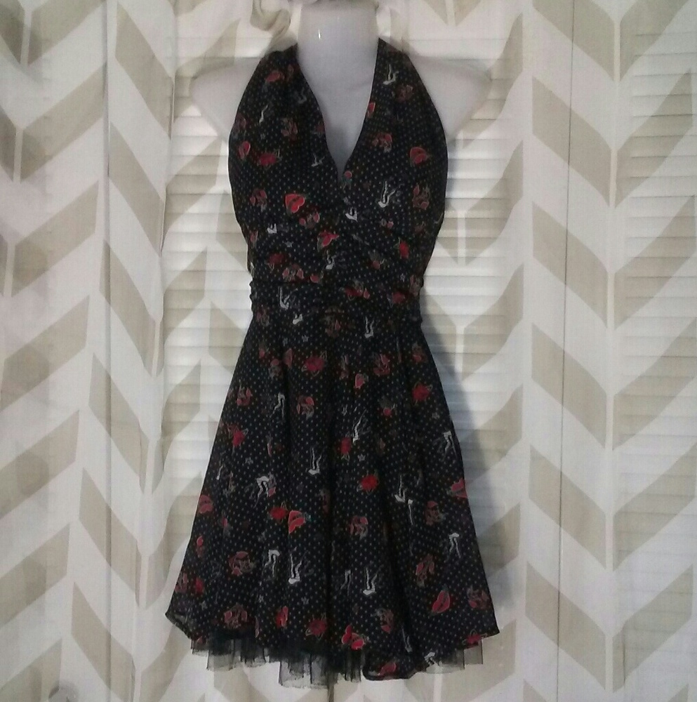 ♦SOLD♦🌹Hell Bunny Vixen Sailor Polka Dots Dress - Picture 8 of 8
